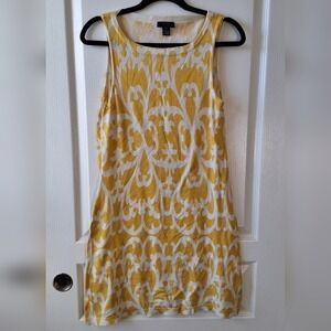 J. Crew Boat Neck Ornate Patterned Cotton Tank Mini Dress Art Nouveau Layering